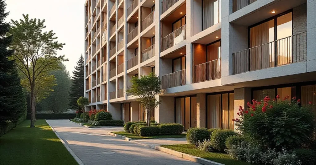 Parte da fachada de um prédio residencial