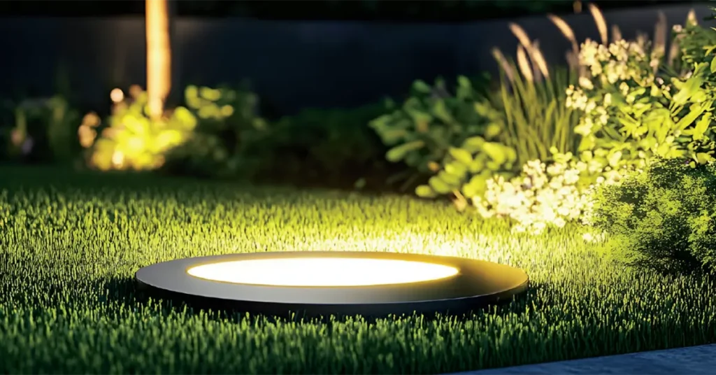 Iluminação de jardim de um condomínio