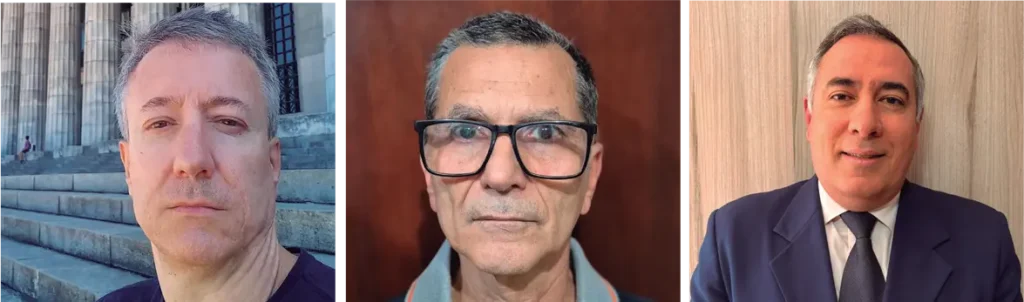 Mauro Martins, Julio Novaes (centro) e João Paulo Rossi Paschoal