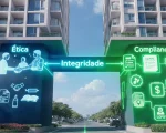 Paineis explicando a diferença entre ética e compliance
