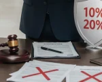 Mesa de escritório de direito com contratos para resolver inadimplência
